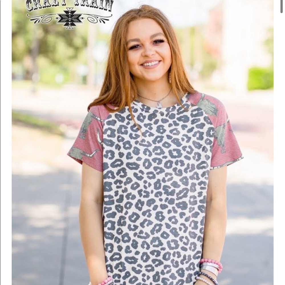 NWT Cheetah & Cow Skull Tee – Cowgirl, WESTERN T-SHIRT SIZE LARGE & XL